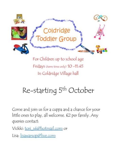 Coldridge Toddler Group Restart Poster Photo