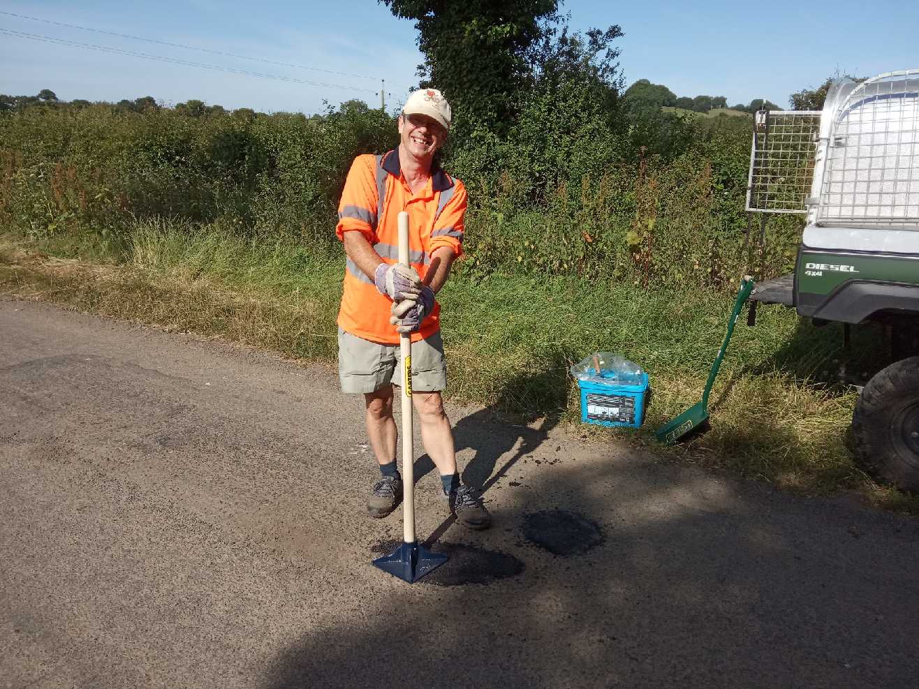Pothole repairs by volunteer - Oliver Williams
