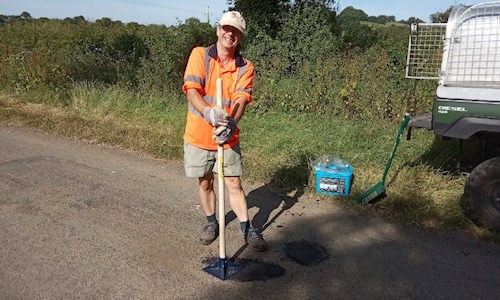 Pothole repairs by volunteer - Oliver Williams