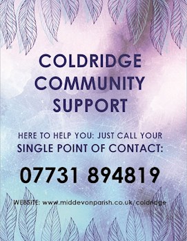 Coldridge Community Support Helpline poster - 07731 894819