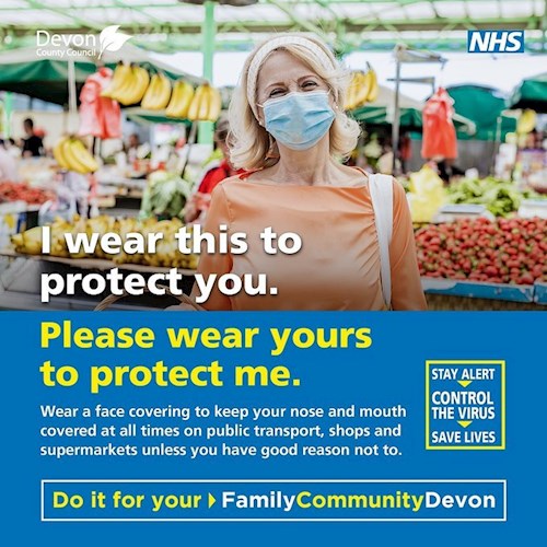 DCC/NHS public information poster concerning new face covering rules, 24th July