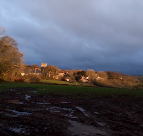 Stoodleigh before the storm looking north towards the village