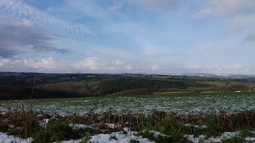 Stoodleigh view to snowy Exmoor