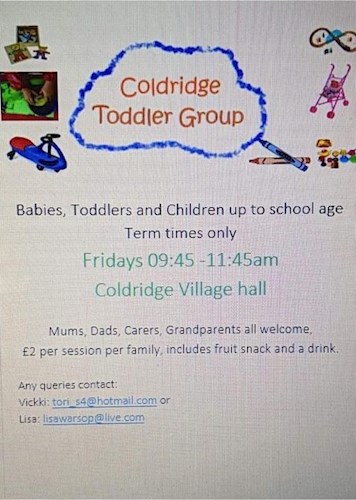 Coldridge Toddles Group Advert/Poster_July 2021