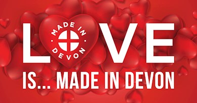 Devon County Council Love is Made in Devon banner, Feb 4th 2022