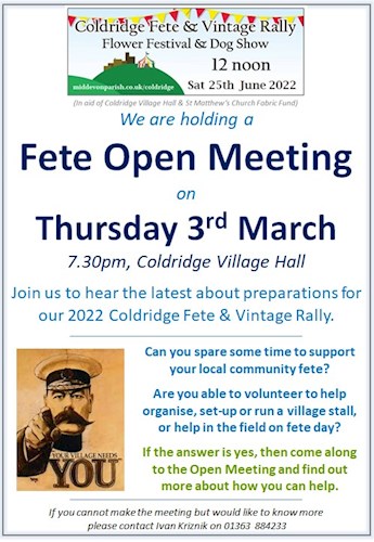 2022 Fete Open Meeting, 3rd March 2022 - Open Invitation