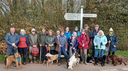 Walkers gather at Ford Cross to set off on the walk