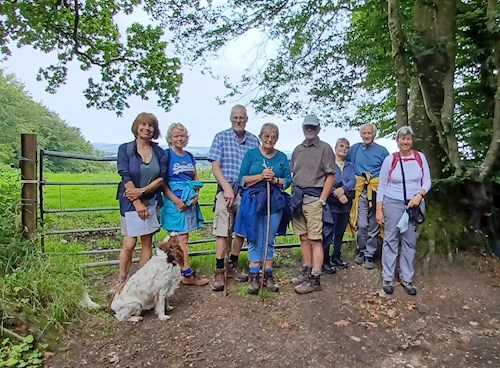 The walking group enjoyed the views over Uffculme and were caught for a photo!