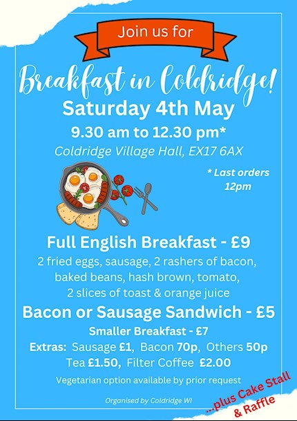 Breakfast in Coldridge by Coldridge WI, 4th May 2024