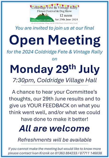 Open Meeting Notice - 29th July 2024