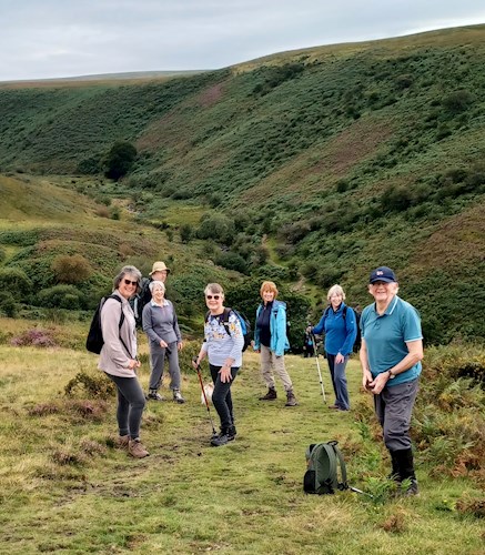 The first downhill section as the group turned for the camera