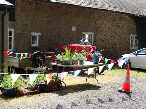 Outside the parish hall