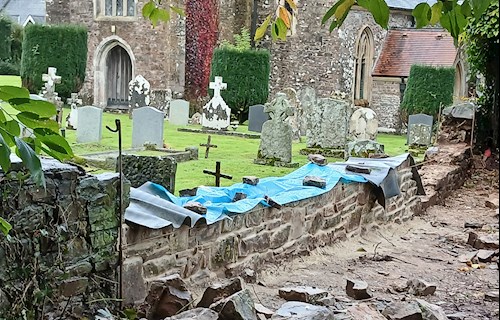 Progress of the stone wall re-build