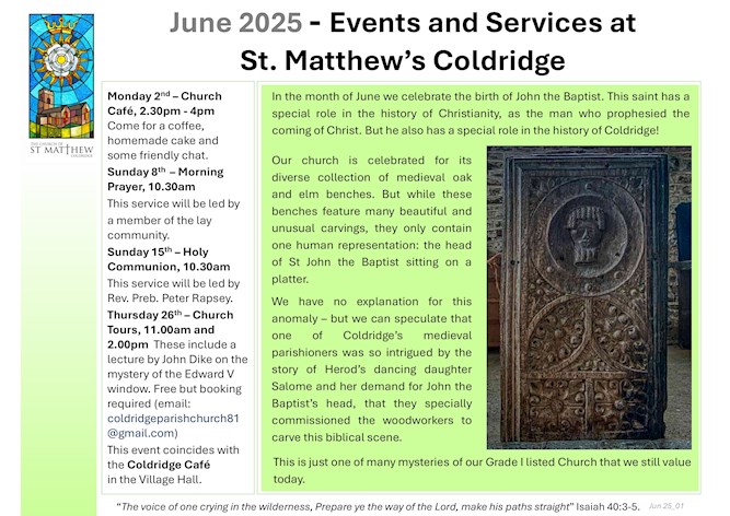 June 2025 Services and Events Poster