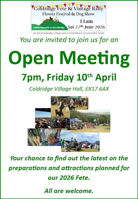 Fete Open Meeting 10th April 7pm