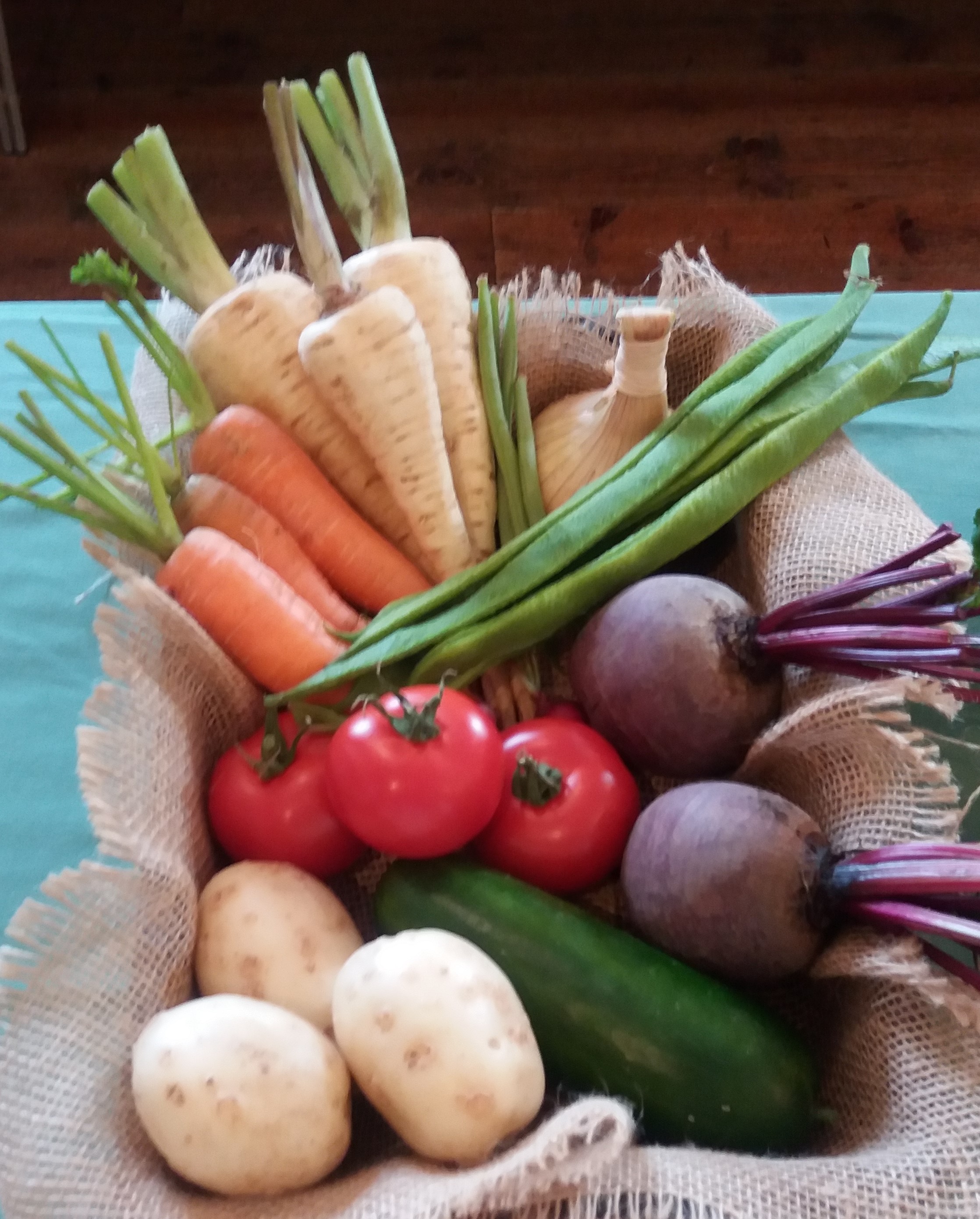 Winner of tray of vegetables