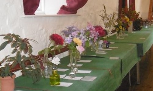 Tables full of flowers